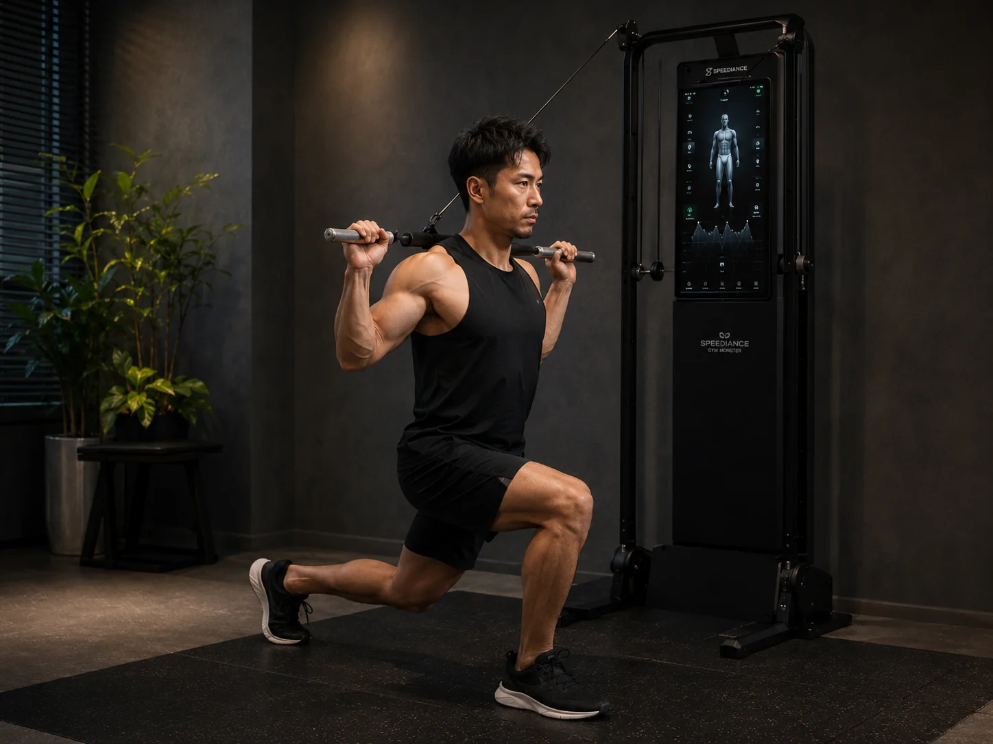 男性がランジトレーニングを行う様子